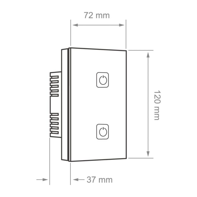 Apagador Inteligente WiFi 2 Botones Sin Cable Neutro - Image 2
