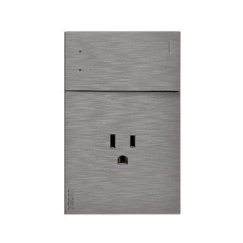 Placa plana con interruptor de escalera y contacto de 1.5 módulos