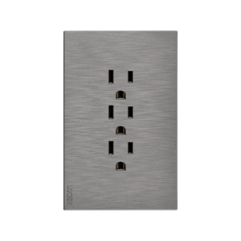 Placa plana con 3 contactos sencillos de 1 módulo