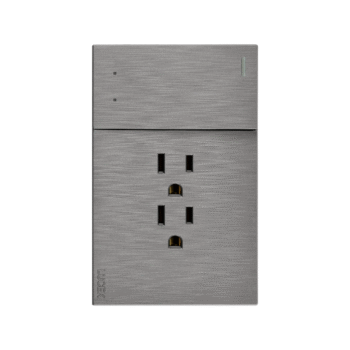 Placa plana con 1 interruptor de escalera y 2 contactos de 1 módulo