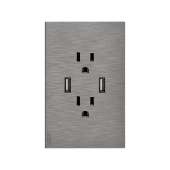 Placa plana con 2 contactos y 2 entradas usb 2.1 A