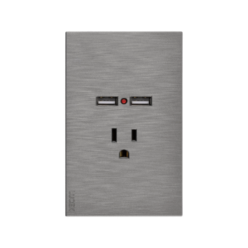 Placa plana con contacto y 2 entradas de usb
